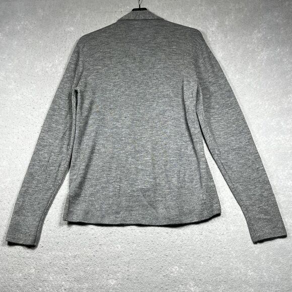 AllSaints Sweater Womens XL Gray Merino Wool Open Front Cardigan Lightweight - Picture 8 of 12